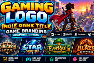 design gaming logo indie game title steam capsule art game branding graphics