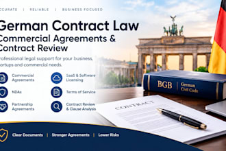 provide germany contract law, commercial agreements and contract review