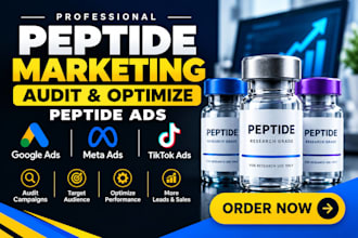 peptide marketing audit and optimize peptide ads meta ads  google and tiktok ads