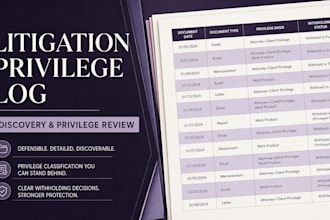 prepare a defensible litigation privilege log for discovery