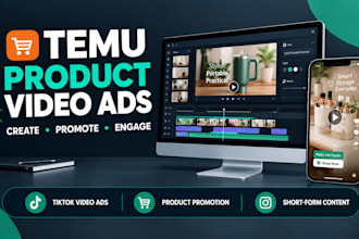 create temu product video ads for tiktok facebook temu shop product seo listing