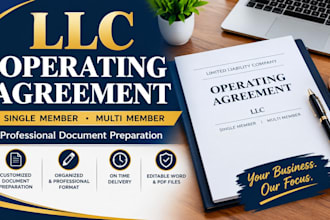 prepare a single member or multi member llc operating agreement