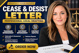 draft a cease and desist letter for legal disputes