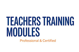 create professional training courses, workshops presentations