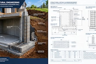 design structural foundation and retaining wall drawings