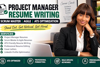 write a project manager resume, scrum master CV, and agile resume