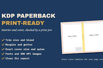 make your amazon  paperback interior and cover print ready