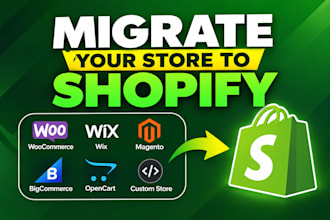 migrate woocommerce, wix, magento, bigcommerce, opencart, custom to shopify
