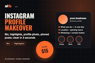 optimize your instagram profile bio, highlights and profile photo