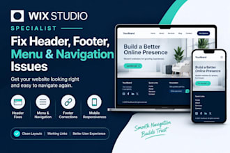 fix wix studio header, footer, menu and navigation issues