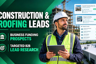 provide construction funding leads, roofing leads and business funding leads
