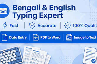 do fast and accurate bengali and english typing work