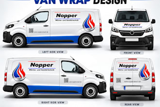 design professional van wrap, car wrap and commercial vehicle branding graphics
