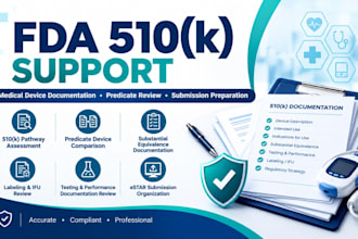 fda 510k medical device documentation submission support