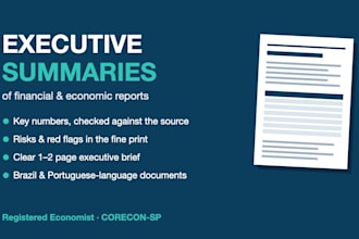 write an executive summary of your financial or economic report