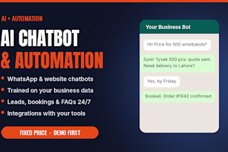 build an ai chatbot and automation for whatsapp or website