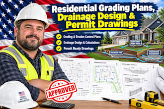 residential grading plans, drainage design perm drawings