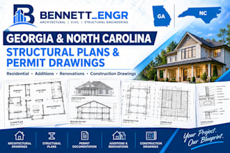 structural engineer and permit drawings for georgia, north carolina stamp review