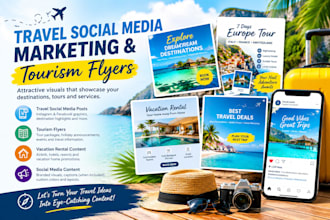 design travel social media posts, flyers and tour promotions