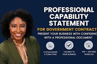 write and design a professional capability statement for government contracts