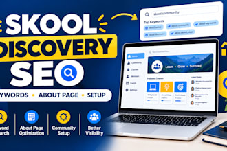optimize skool community for discovery with keywords setup and course create