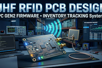 design uhf rfid pcb design, epc gen2 firmware and inventory tracking systems
