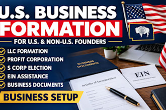 register your us llc, c corp, s corp, profit corporation and assist with ein