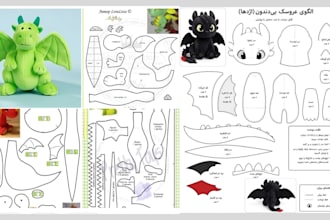 create a sewing pattern custom plush for plush toy and stuffed animal