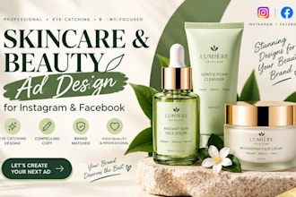 design skincare beauty product ads for instagram and facebook