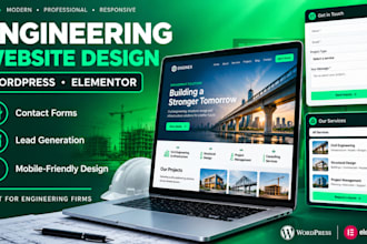 design professional engineering company website, contact forms, lead generation