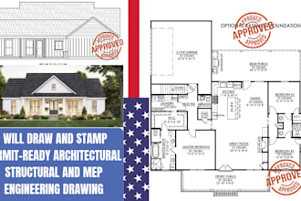 draw and stamp permit ready architectural structural and mep engineering drawing