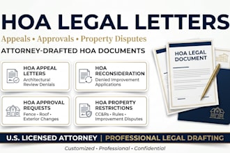 draft an attorney hoa letter on property restrictions and rules