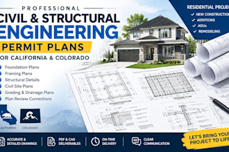 structural engineer for colorado and california permit set civil engineering