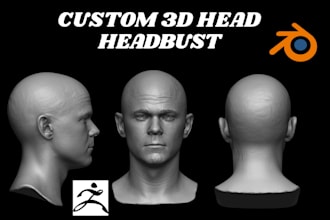 sculpt custom 3d head 3d bust potrait 3d sculpture 3d face sculpt 3d printing