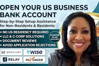 help you open mercury wise relay payoneer US business bank account