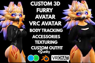 create custom furry vrchat avatar, 3d fursona, vrchat avatar, nsfw avatar