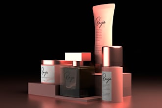 create realistic 3d product packinging mockups and renders with modern branding