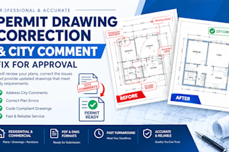 fix permit drawing correction and city comments