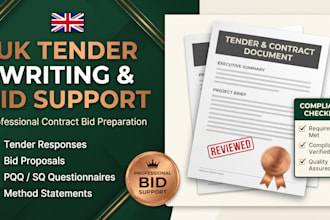 write UK tender responses, bid documents and supplier questionnaires