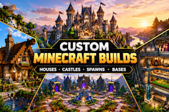 build custom minecraft houses, castles, spawns and bases