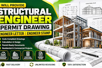 provide structural engineer permit drawing engineer letter engineer stamp