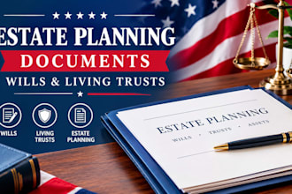 draft estate planning documents, wills, and living trusts
