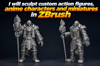 sculpt custom action figures, anime characters and miniatures in zbrush