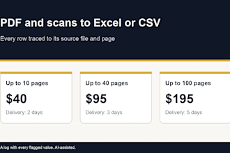 extract tables from PDF or scanned files to excel or CSV with page refs