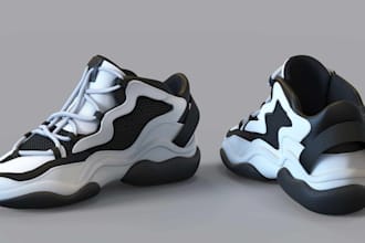 design realistic 3d sneakers and custom footwear models for manufacture use
