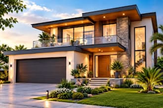 create realistic 3d exterior modeling and rendering