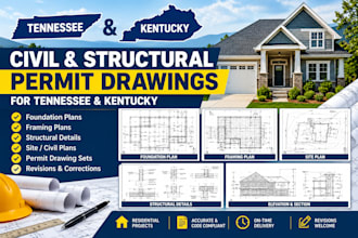 prepare tennessee and kentucky civil structural permit drawings