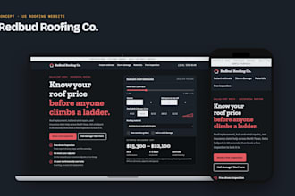 build a roofing contractor website with an instant roof estimate calculator