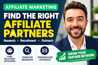 research and recruit affiliates for your affiliate program
