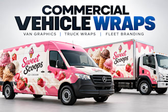 design commercial vehicle wraps, van graphics, truck wraps and fleet branding